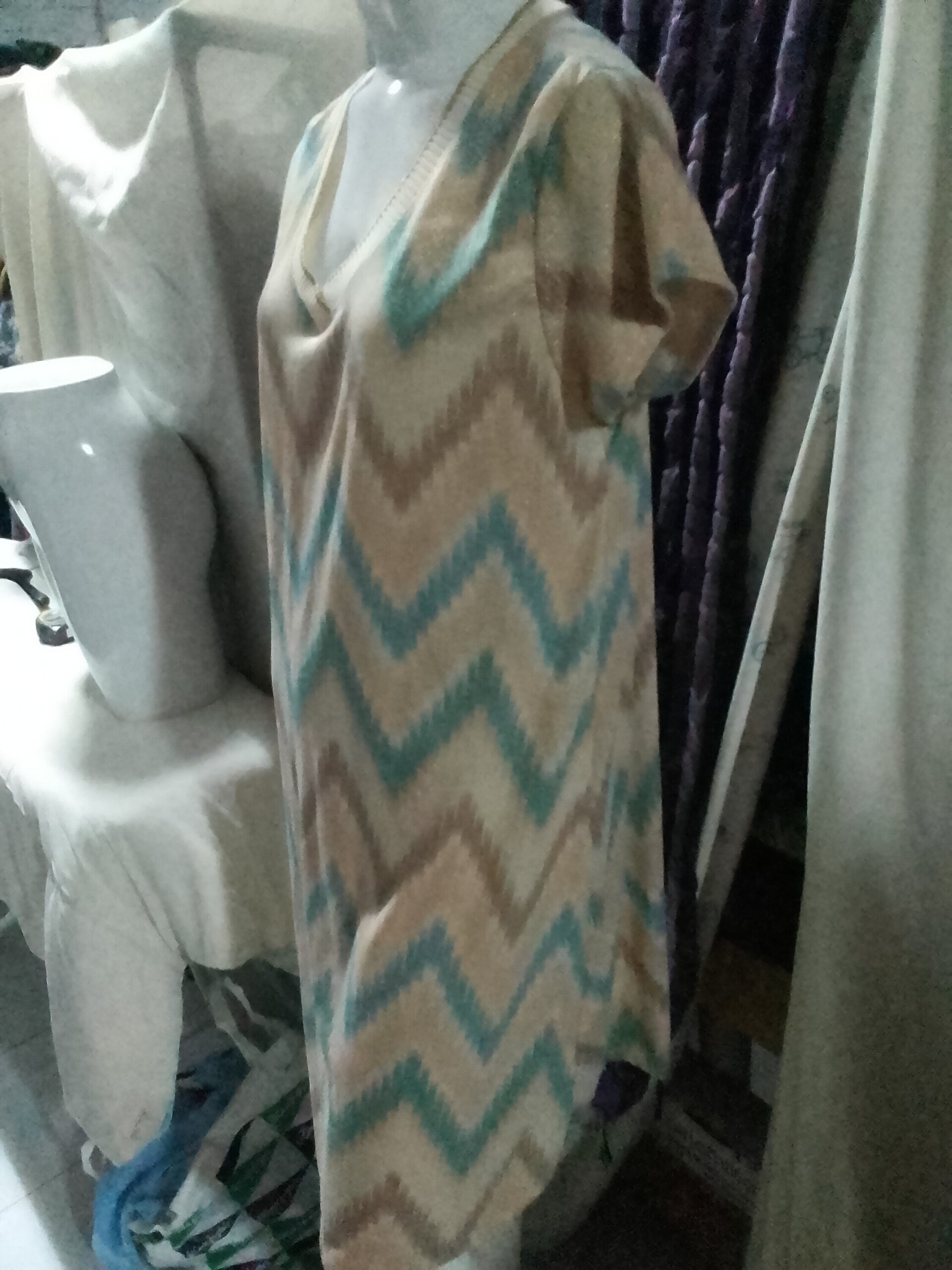 Vestido bohemio túnica manga corta - 1