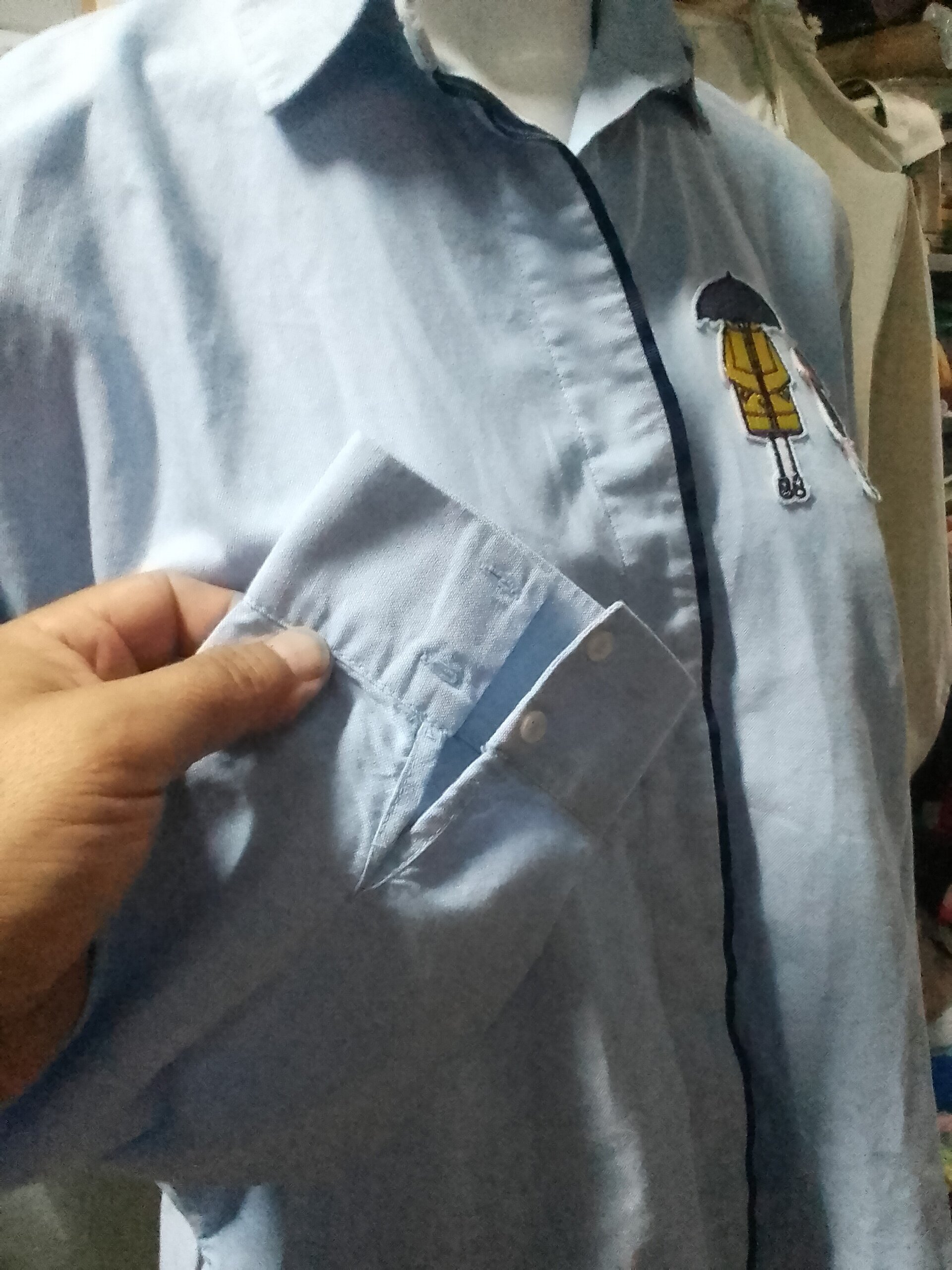 Camisa mujer azul con adornos - 2