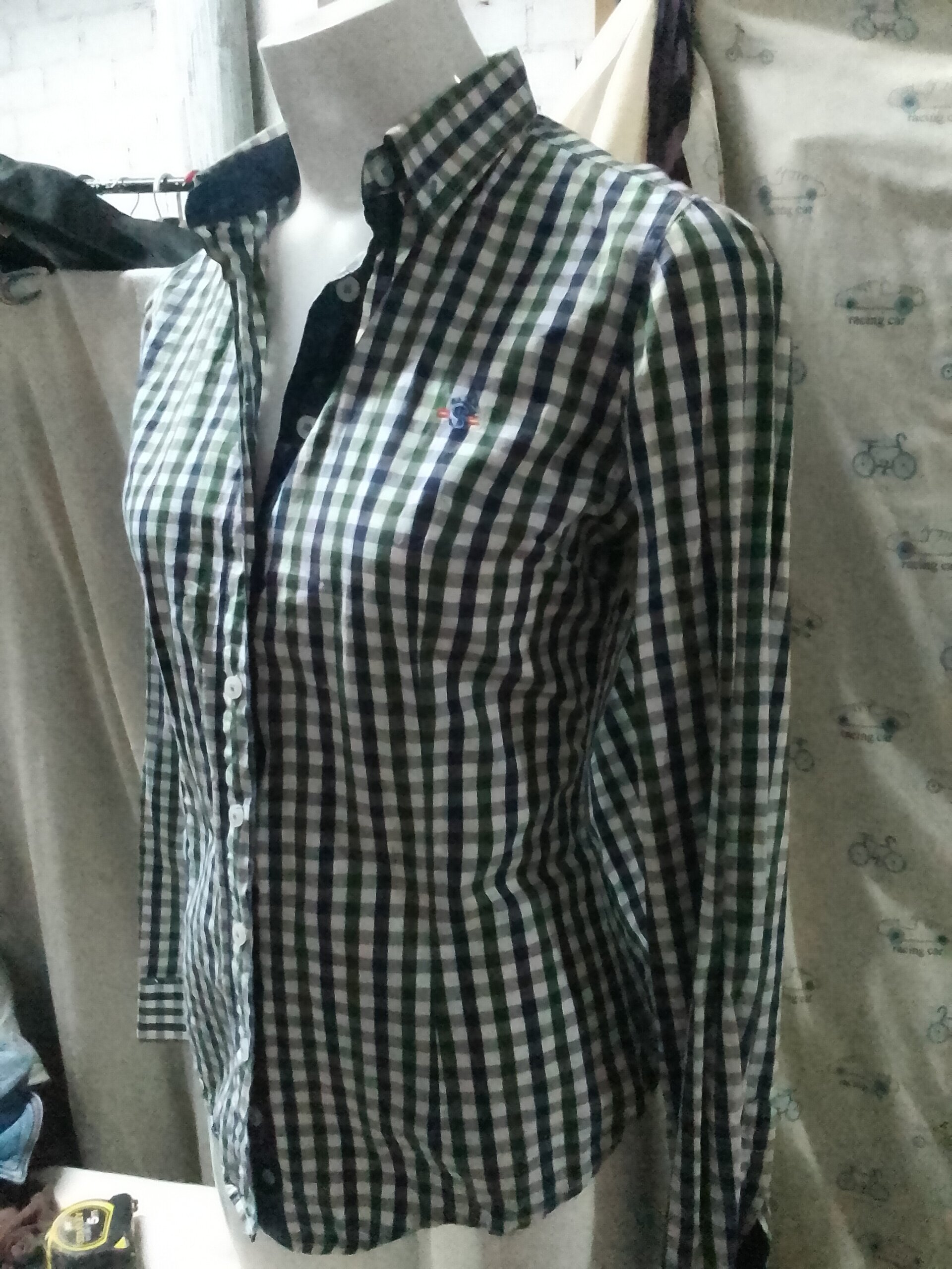 Camisa mujer manga larga cuadros - 2