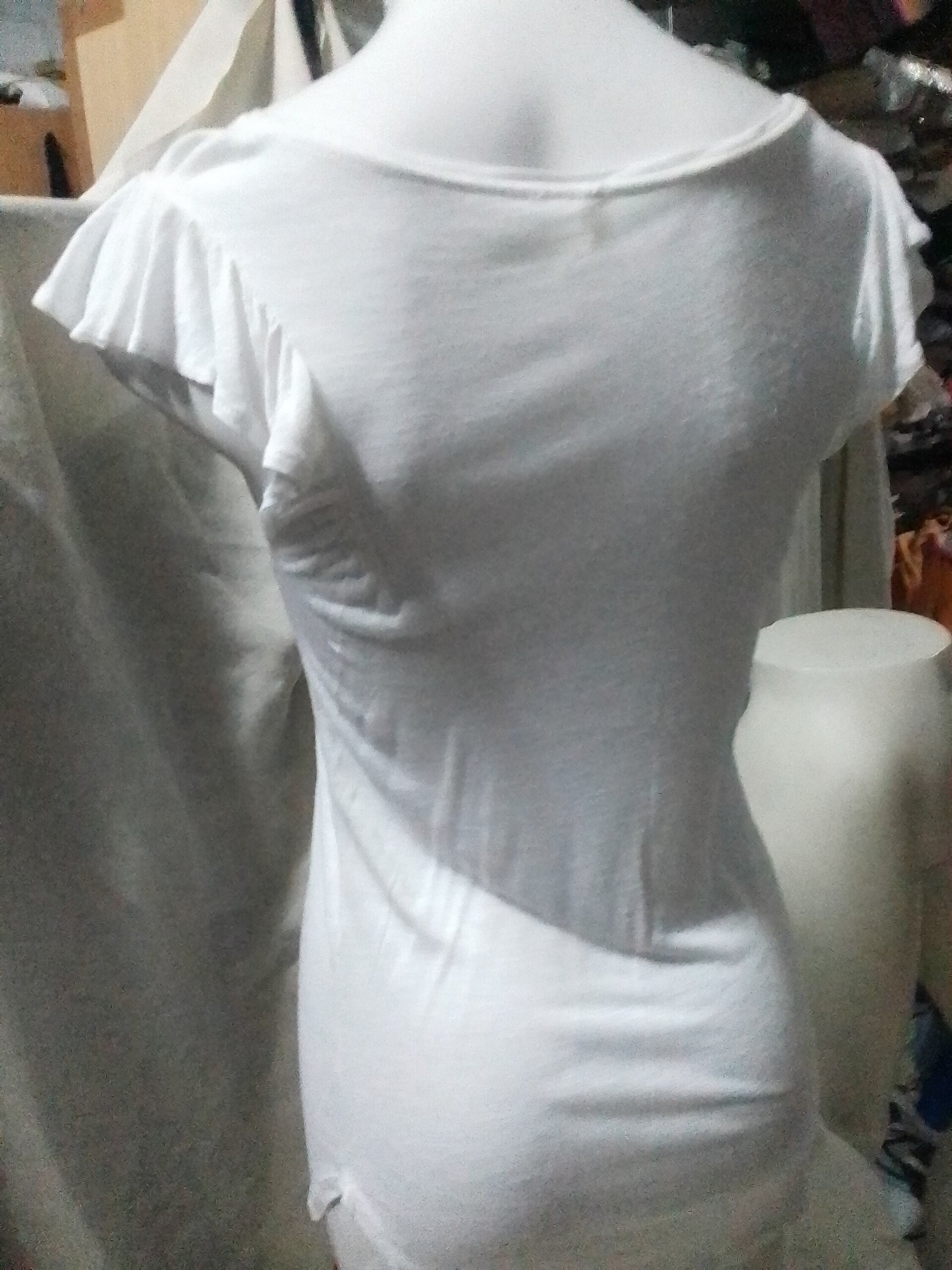 Blusa mujer ceñida manga corta - 2