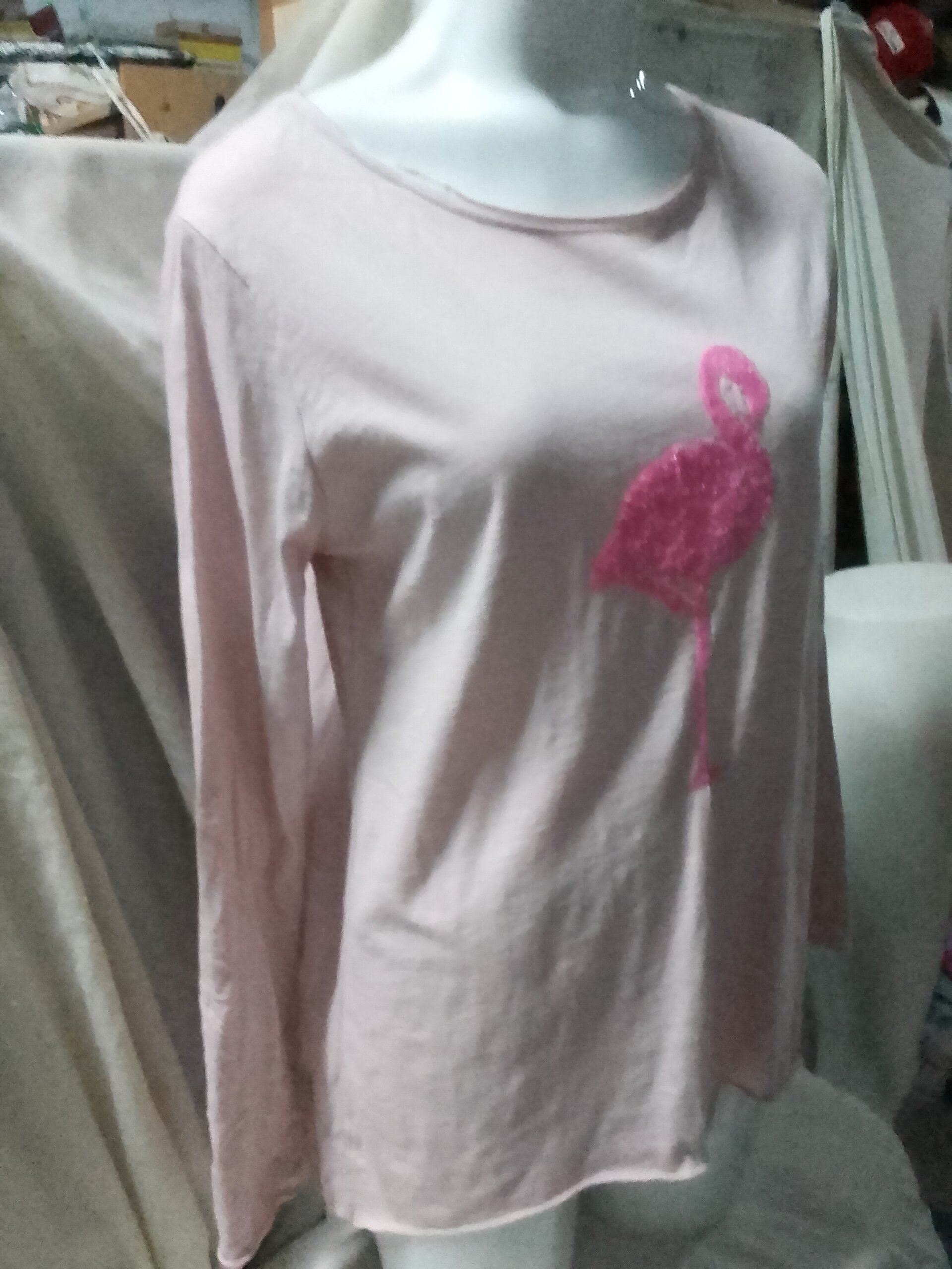 Camiseta manga larga mujer flamenco rosa - 4