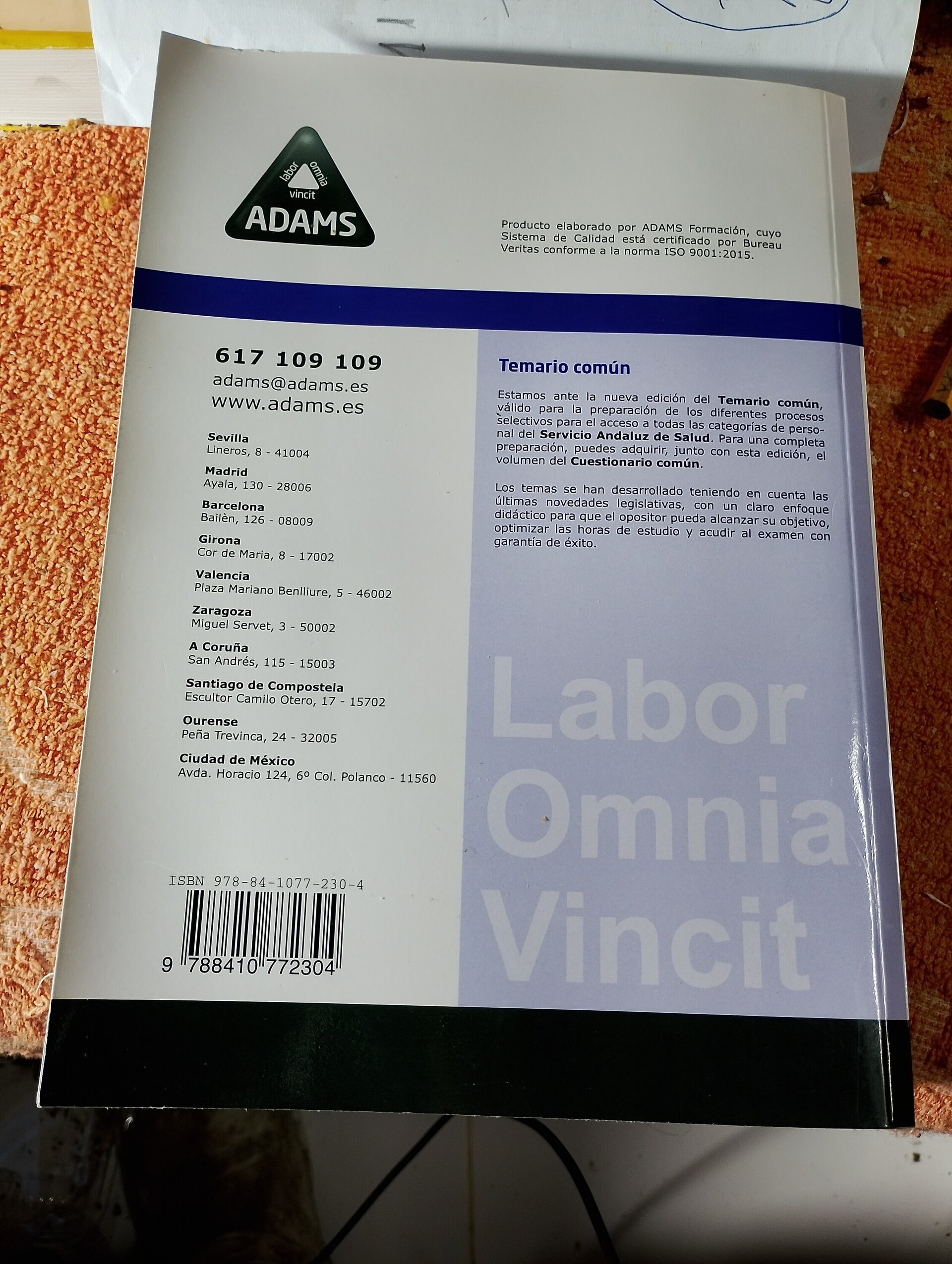 Temario común Adams - 2