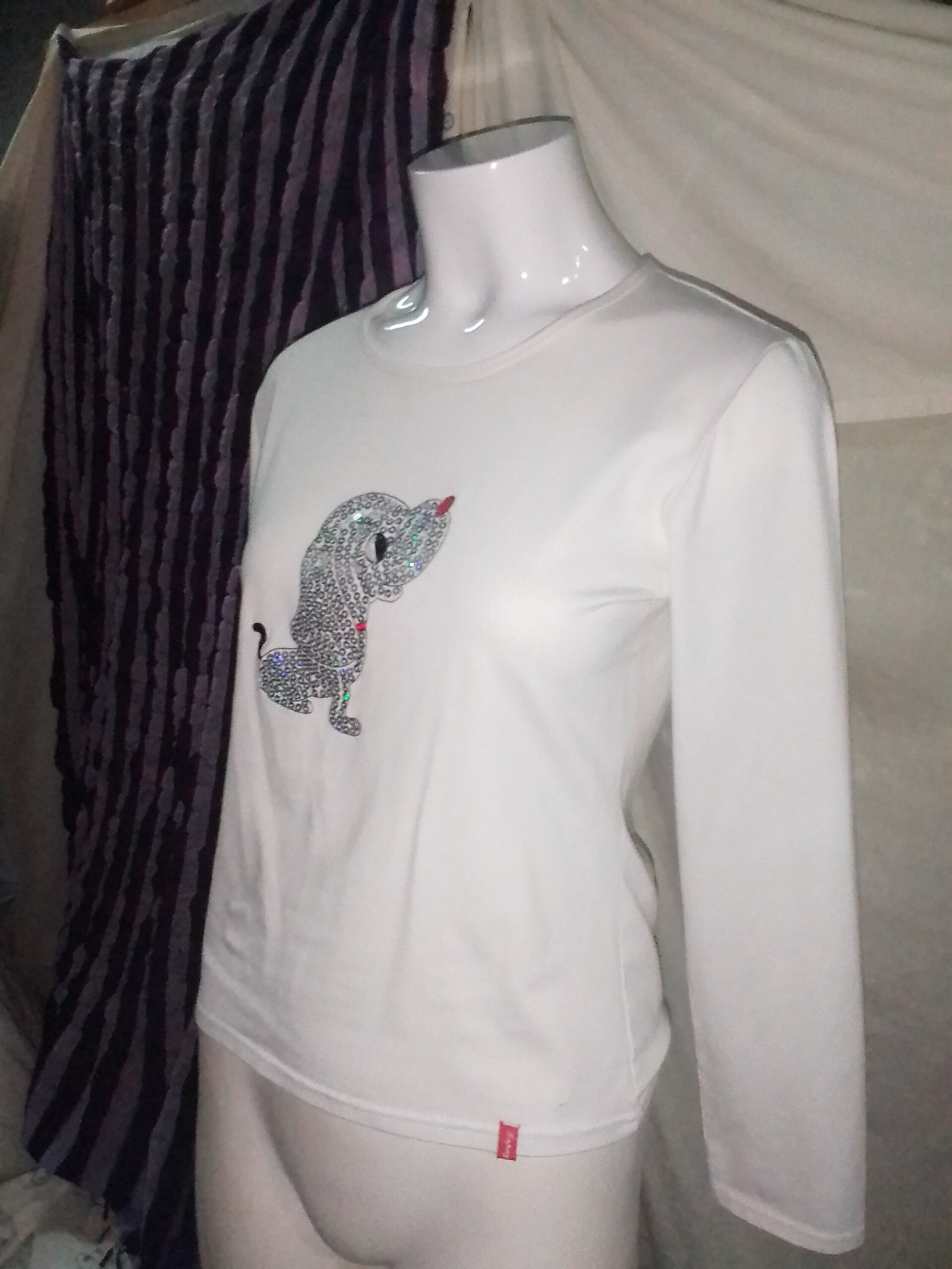 Camiseta mujer estampada lentejuelas - 3