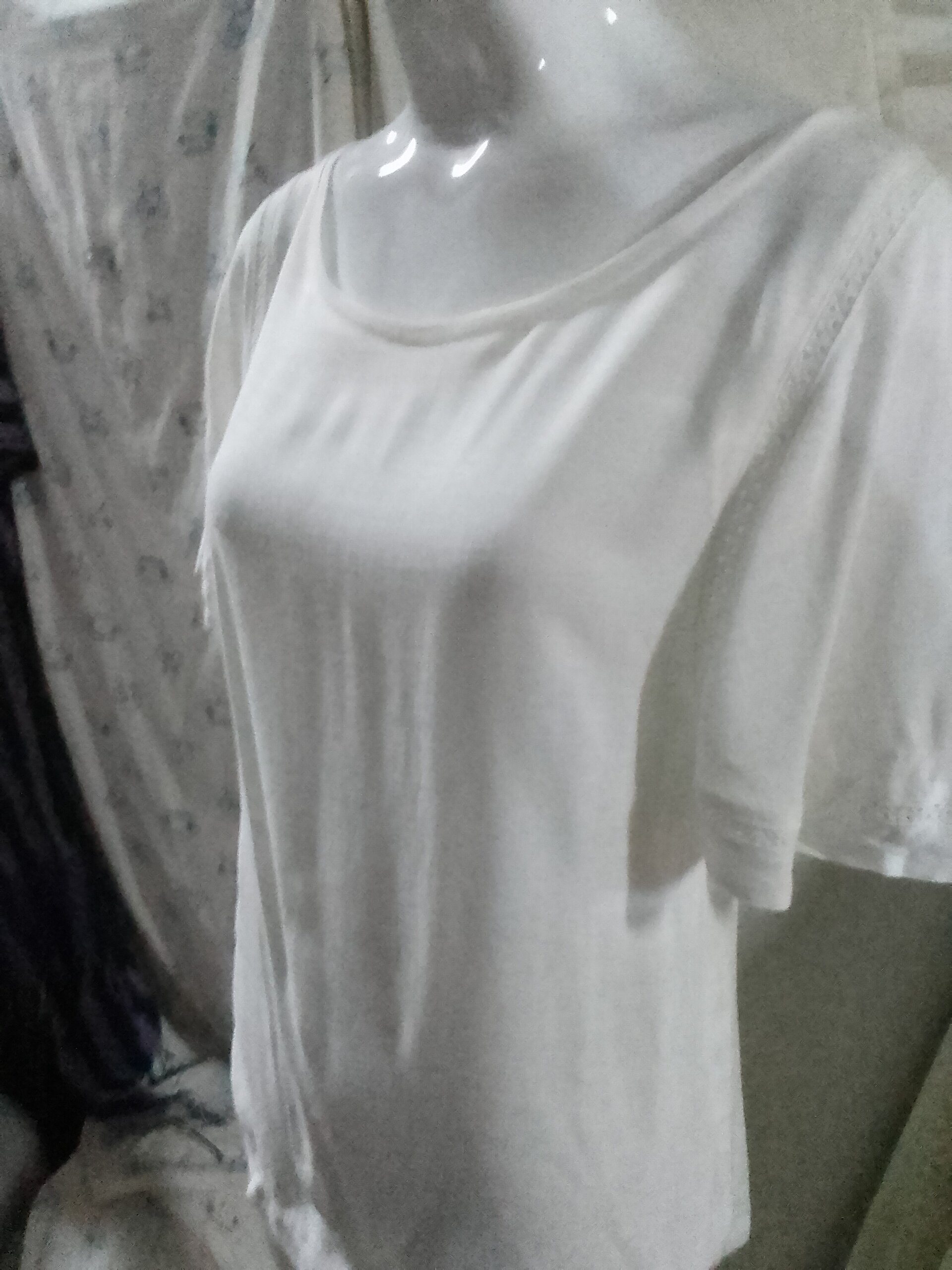 Blusa blanca manga corta - 4