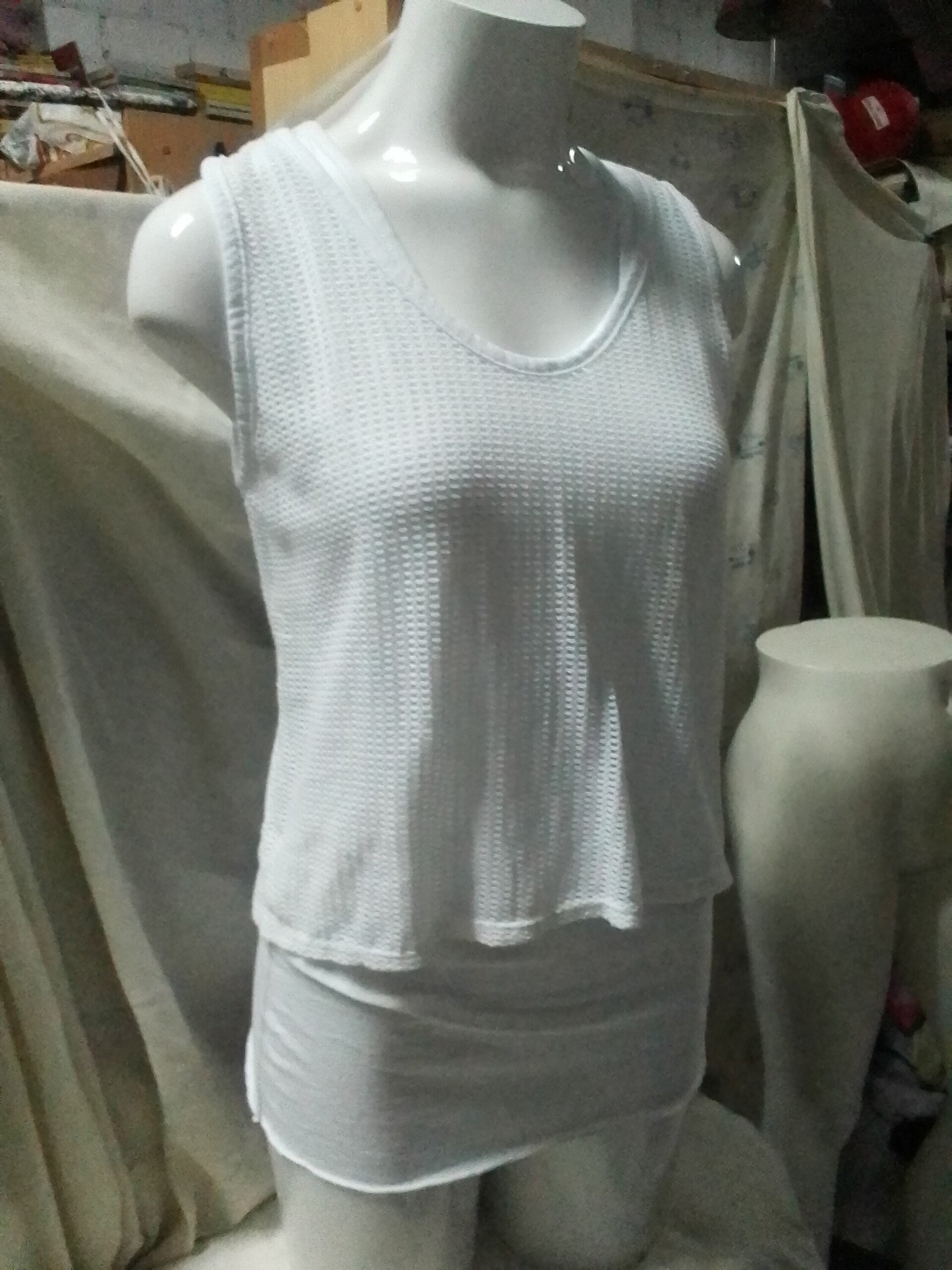 Blusa calada + camiseta de tirantes algodón 2X1 - 3