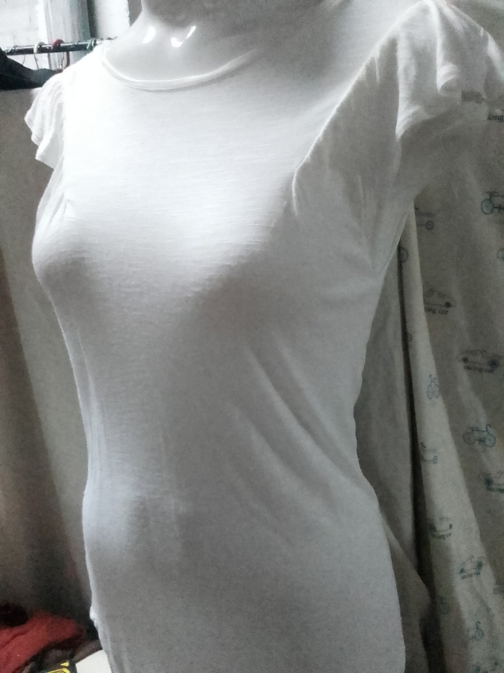 Blusa mujer ceñida manga corta - 3