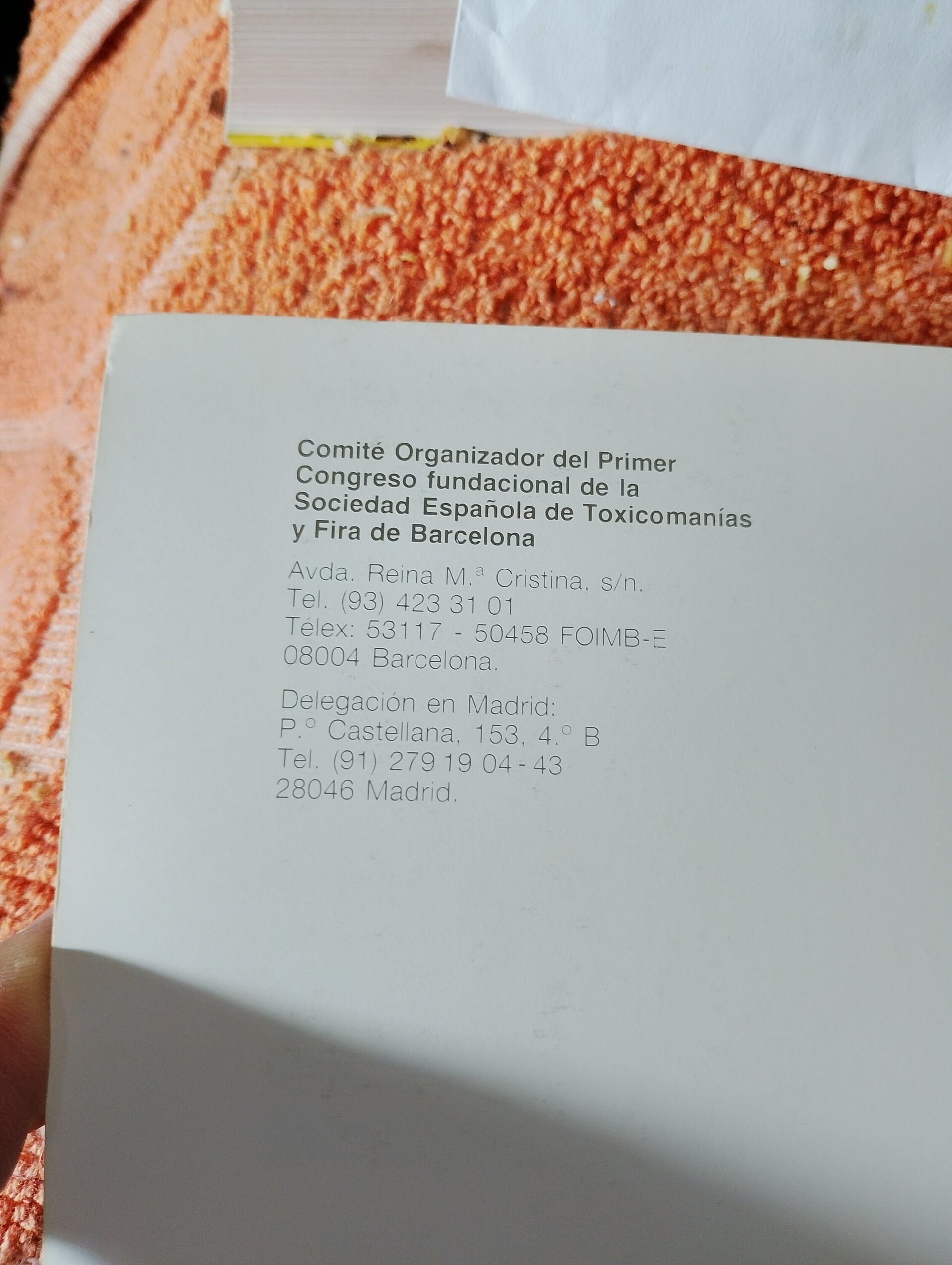 Primer congreso sociedad española de toxicomanías - 2