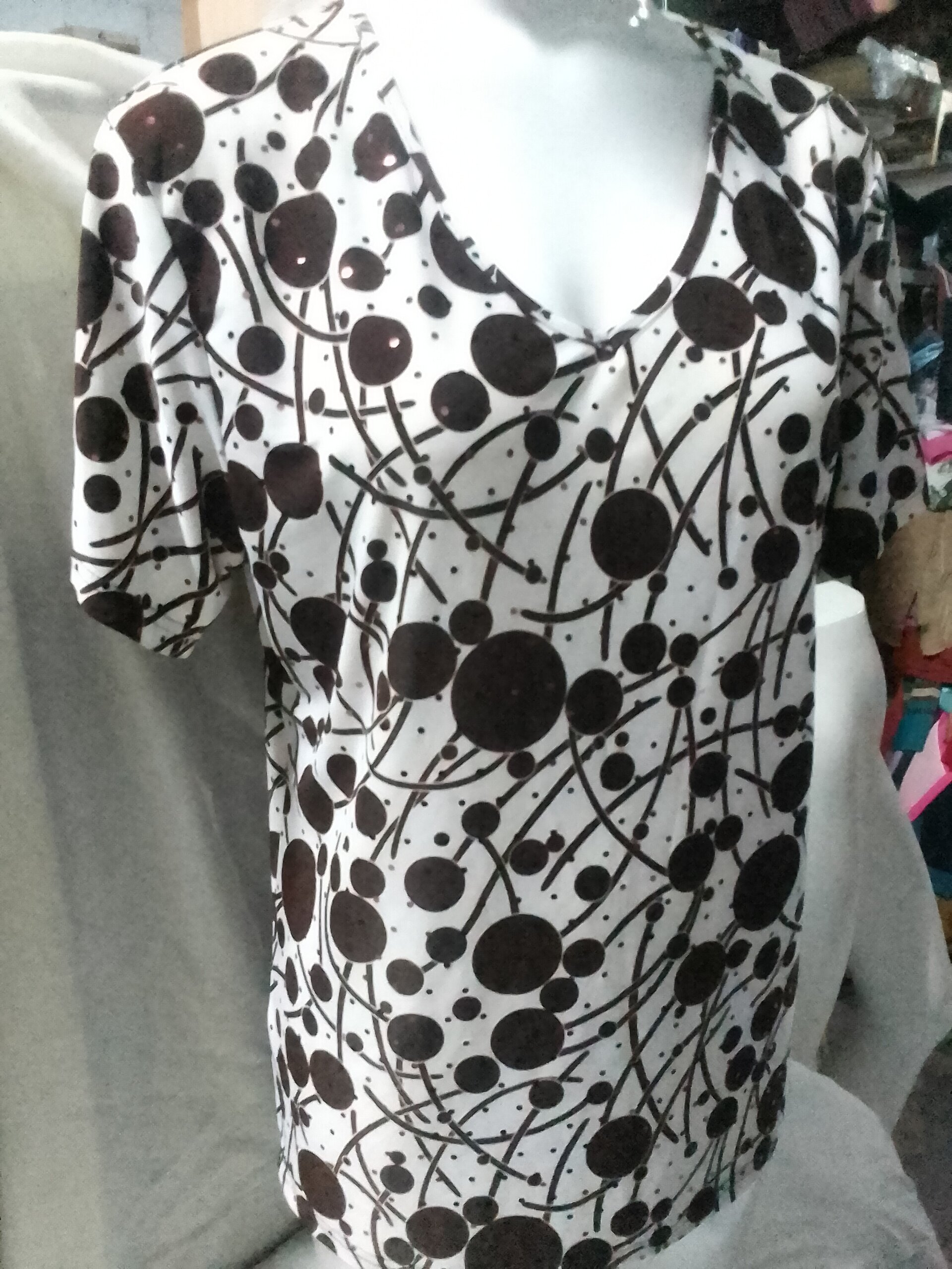 Blusa mujer manga corta estampada - 1