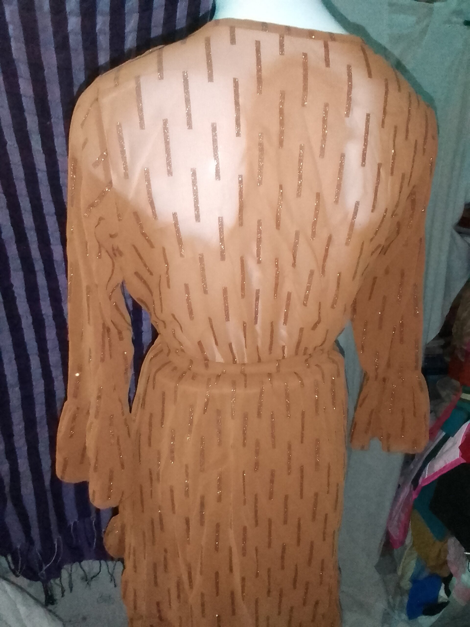 Vestido italiano con volantes y lazo a la cintura - 5