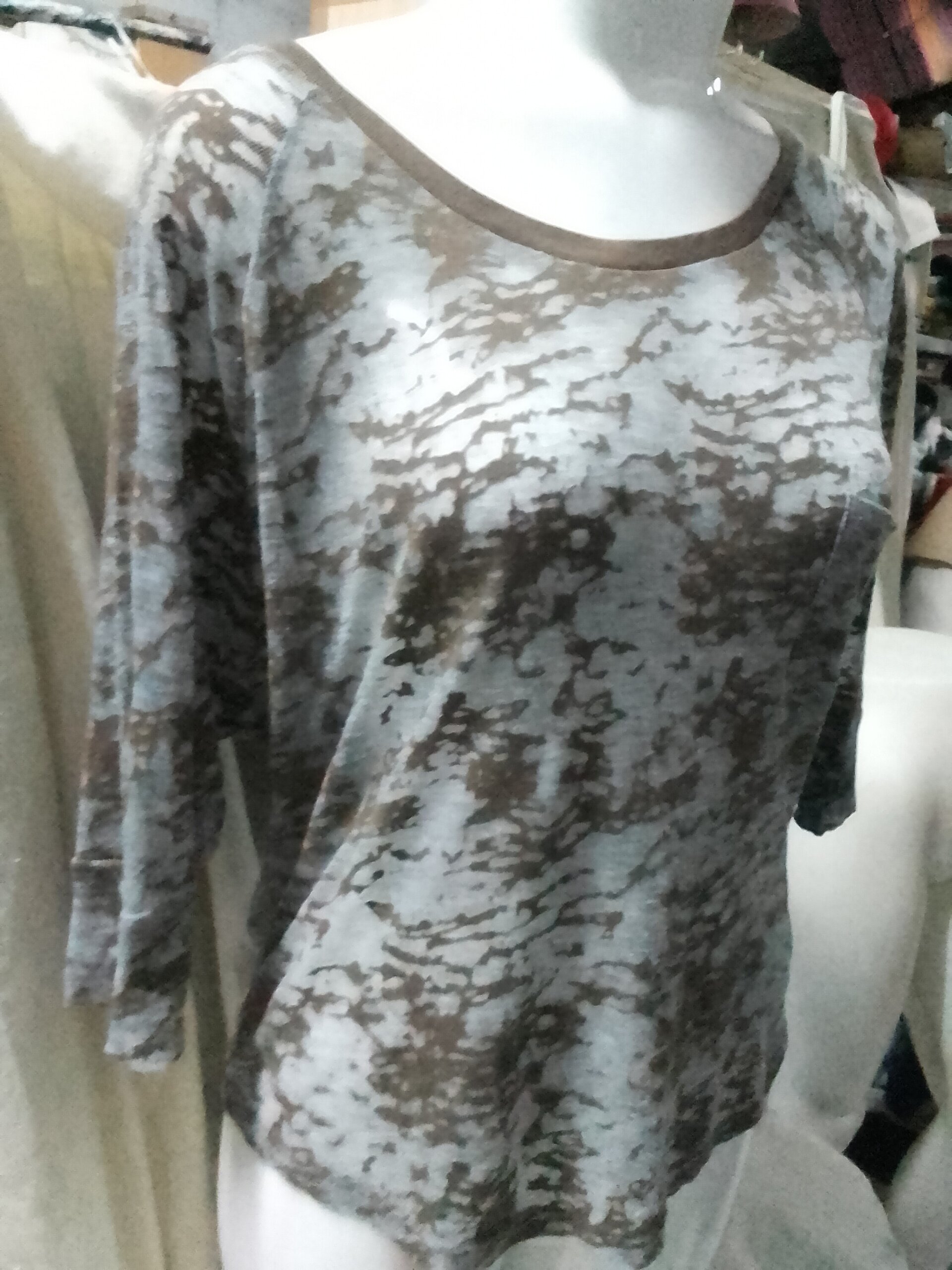 Blusa manga larga cuello ancho - 4