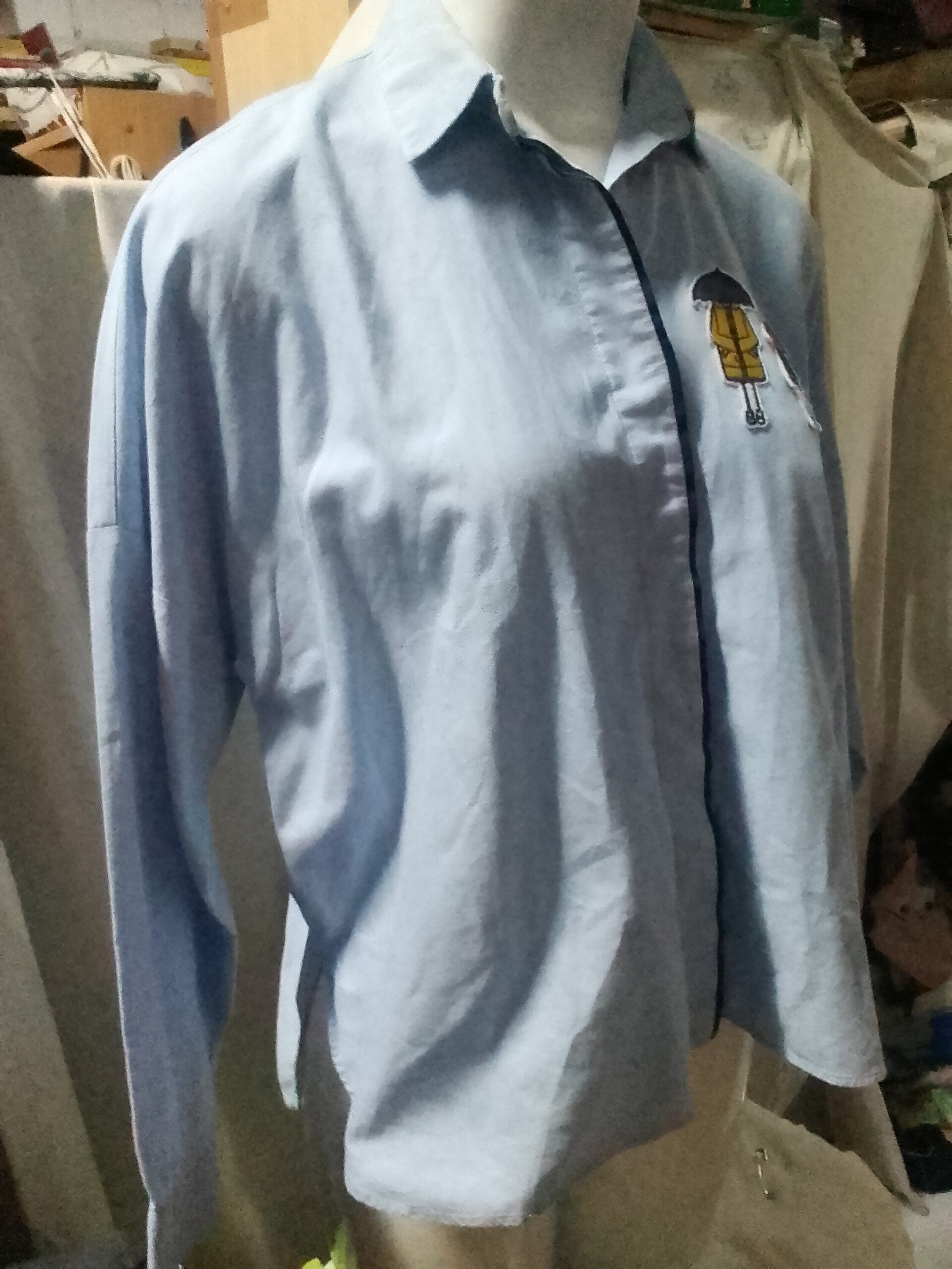 Camisa mujer azul con adornos - 5