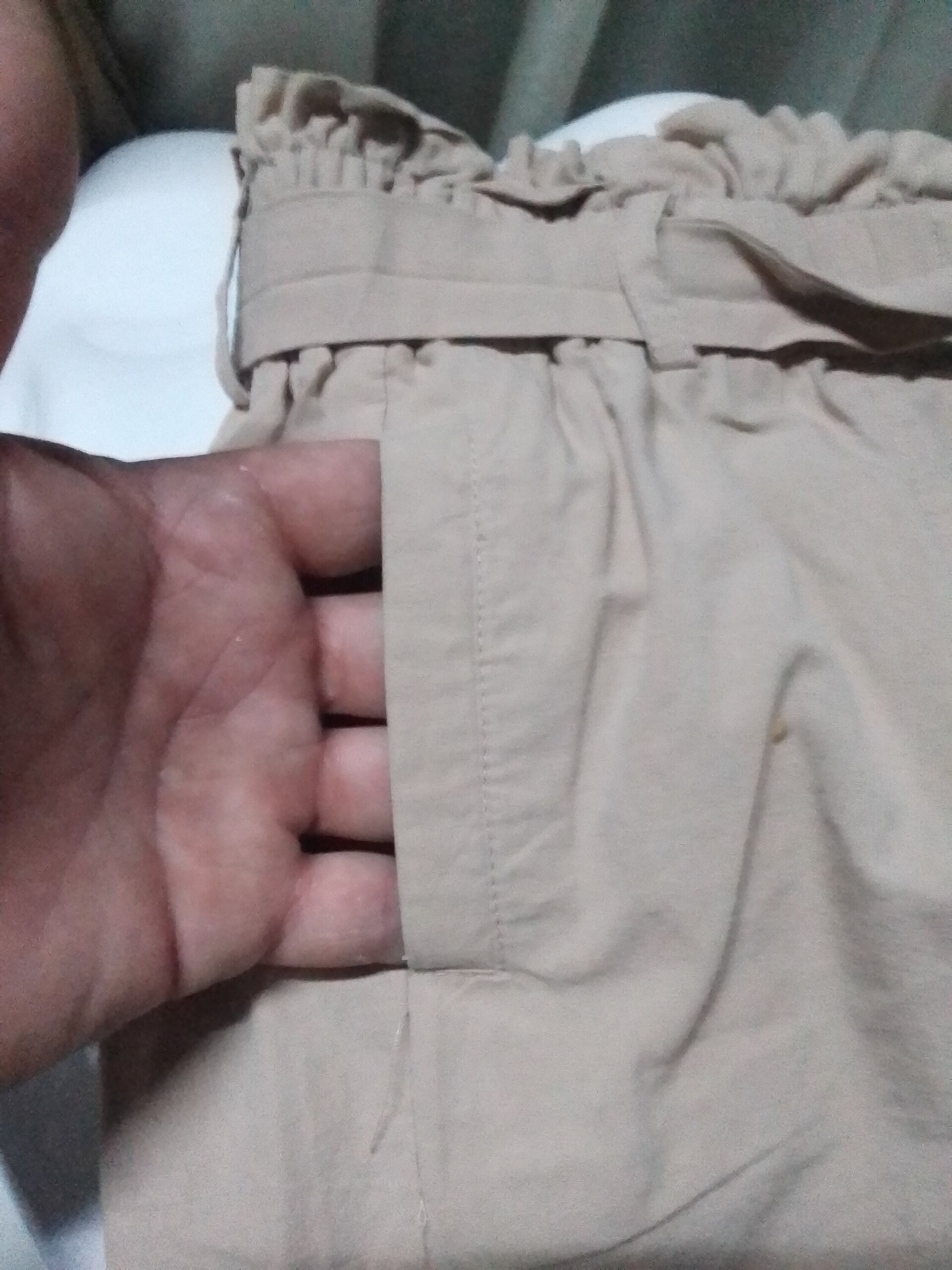 Pantalón corto niña con cinturón de tela - 5