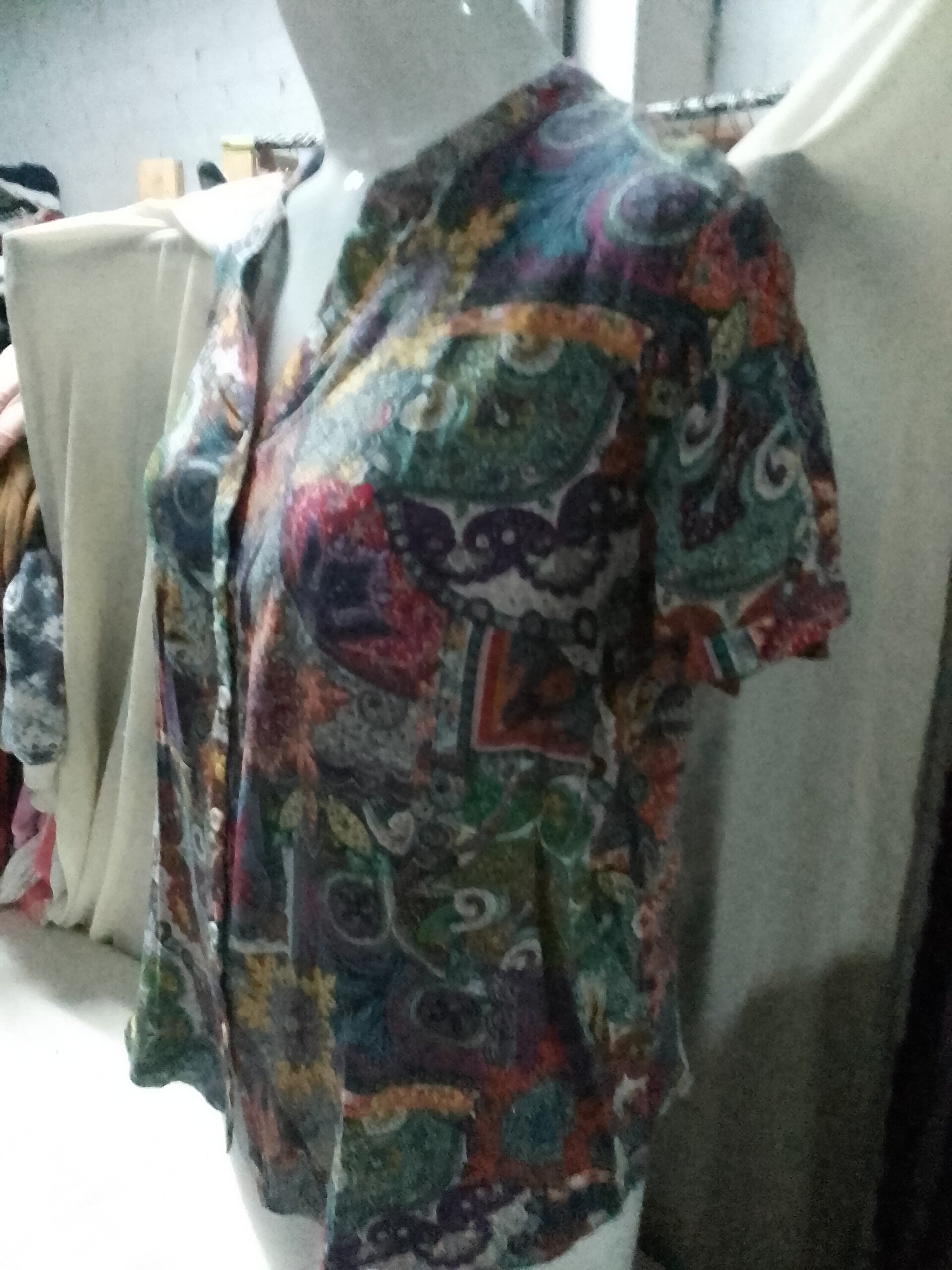 Camisa boho manga corta - 1